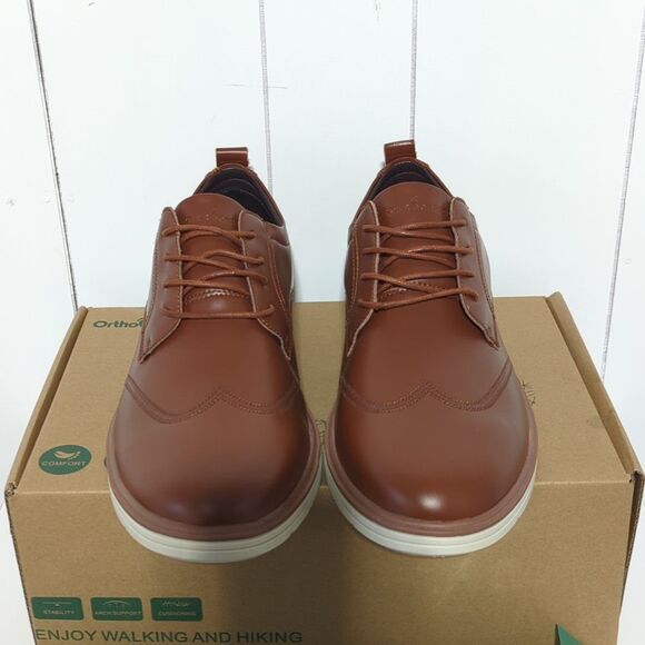 Orthocomfoot Men\'s Brown Business Shoes Size 11 main image 8